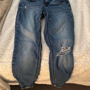 Old Navy Women's Distressed Skinny Jeans - Blue